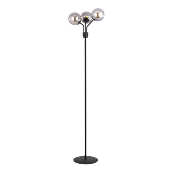 Stojąca czarna lampa podłogowa z trzema kloszami NOVA 1140/LP3
