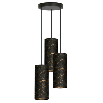 Lampa wisząca potrójna E27 60W czarny marmur 1056/3PREM KARLI 3 PREMIUM MARBEL