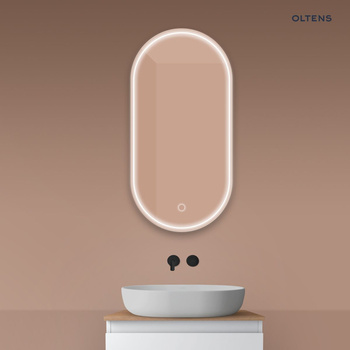 Oltens Nordlis lustro 50x100 cm owalne z oświetleniem z przodu z matą grzewczą 64128000