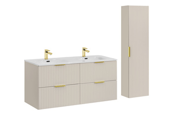 Zestaw meblowy 120cm z umywalką meblową SKY i szafką wysoką Adel Cashmere – SET-ADC 120CM SKY HIGH CABINET
