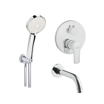 ZESTAW WANNOWY PODTYN Z BATERIĄ PODTYNKOWĄ 2-FUNKCYJNĄ VERSO