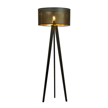 Czarna lampa podłogowa ze złotymi akcentami ASTON 1148/LP1