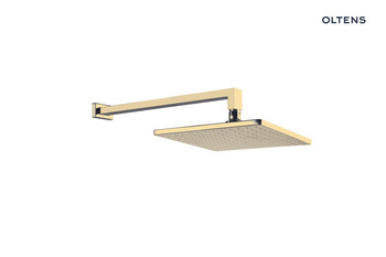 Oltens Atran (S) Lagan (S) deszczownica 22 cm kwadratowa z ramieniem ściennym złoty połysk 36019800