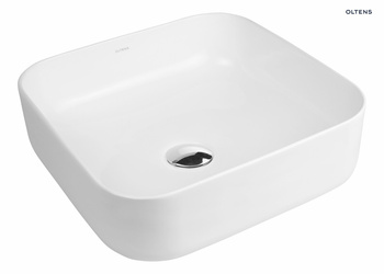 Oltens Hadsel umywalka 38,5 cm nablatowa kwadratowa biała 40307000