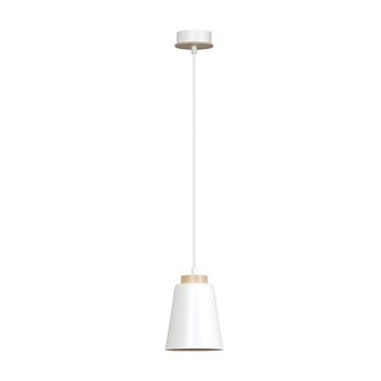 Skandynawski lampa wisząca drewno/biały 60W E27 14cm 443/1 BOLERO 1