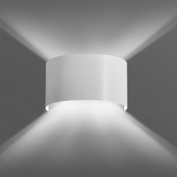 Biały kinkiet półokrągły metal ciekawy efekt świetlny 60W G9 20cm 950/1 FOLD