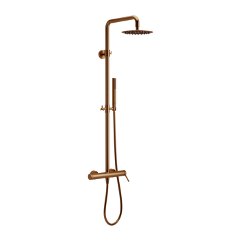 PI zestaw prysznicowy ścienny z deszczownicą 25 cm, miedziany szczotkowany