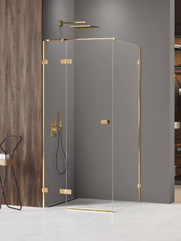 Kabina prysznicowa 110x90x200 – Złoty, szkło 6 mm (EXK-6770) | New Trendy