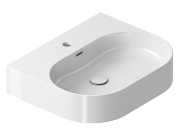 Ravak Owalna umywalka ceramiczna nablatowa Ravak Ceramic O Slim 55 cm przyścienna biała XJX01155004