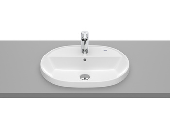 GAP Umywalka blatowa owalna 55x40 cm, z otworem na baterię, z przelewem