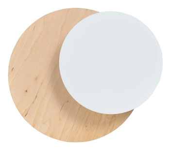 Kinkiet okrągły techniczny 1x20W LED drewno/biały skandynawski 971/1 CIRCLE 1B