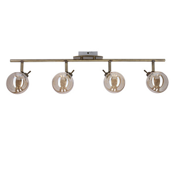 LENTINI LAMPA SUFITOWA LISTWA PATYNOWY 4X40W G9 KLOSZ BURSZTYNOWY