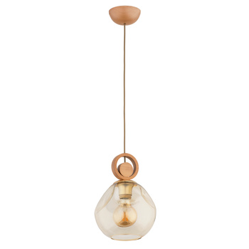 Drewniana lampa wisząca z kloszem 61186 SARA