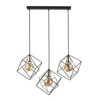 Żyrandol wiszący geometryczny 3xE27 czarny/złoty ALAMBRE 2699 TK Lighting