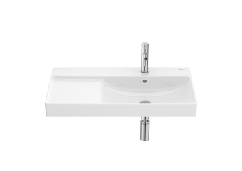ONA Umywalka meblowa UNIK 80x46 cm PRAWA Fineceramic® BIAŁY POŁYSK