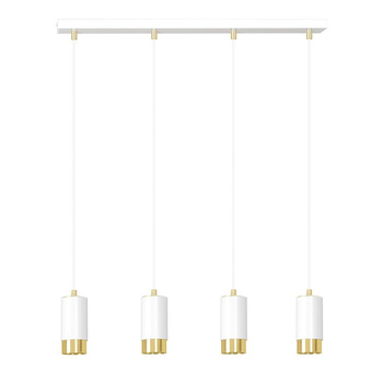 Lampa designerska listwa sufitowa tuby biały/złoty 4x30W GU10 815/4 FUMIKO 4