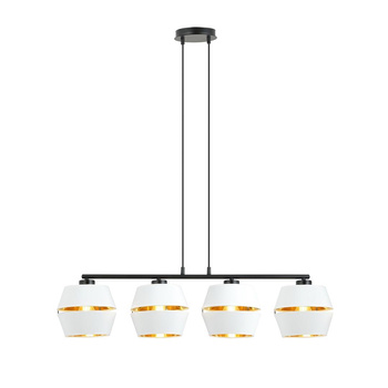 Lampa wisząca biała ze złotymi elementami EMIBIG 1182/4