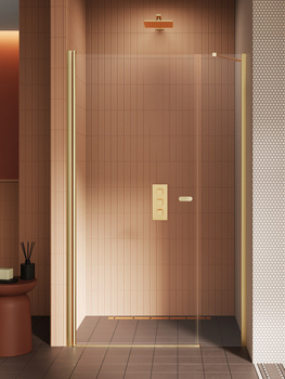 Drzwi wnękowe 160x195 – Złoty, szkło 6 mm (D-0992A-WP) | New Trendy