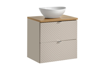 Zestaw meblowy 60cm z blatem i umywalką nablatową Lola Viva Cashmere – set-vic b oak 60cm s un lola gw