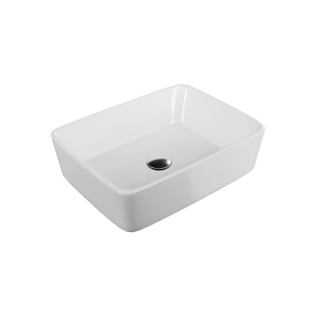 Forka 2.0 umywalka nablatowa 48x37 cm prostokątna, biały połysk