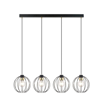 Lampa sufitowa czarna na listwie 4-punktowa GINO 1222/4