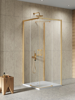 Kabina prysznicowa 70x80x200 – Złoty, szkło 6 mm (K-3978) | New Trendy