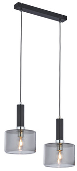 VANES nowoczesny zwis 2-punktowy chromowany klosz dymny 1859