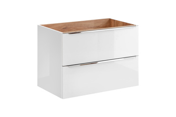 Szafka łazienkowa Comad 80cm 2 szuflady Biały Połysk, Dąb Złoty Craft – CAPRI WHITE 821B FSC