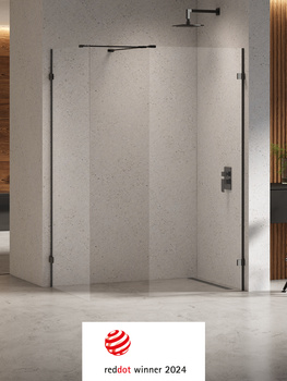 Walk-in 130x80x200 – Czarny chrom, szkło 8 mm (EXK-6338) | New Trendy