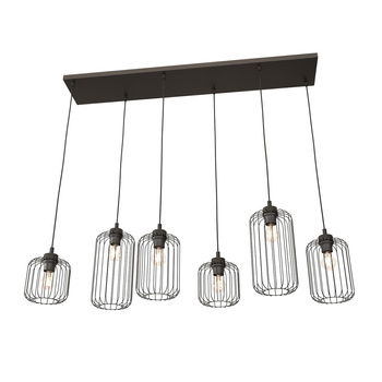 Duża lampa wisząca 6xE27 czarna -druciana Vander EMIBIG 1365/6