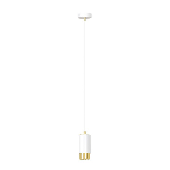 Biała tuba lampa wisząca złoty pasek 30W GU10 815/1 FUMIKO 1