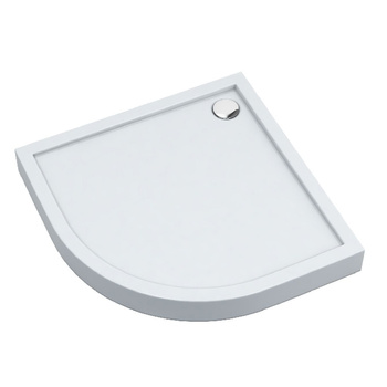 Brodzik akrylowy zintegrowany z nośnikiem Stabilsound Plus® oraz obudową akrylową przeciągniętą do podłogi Cameron 100x100x12 cm R55, półokrągły | 3ST.C1O-100100