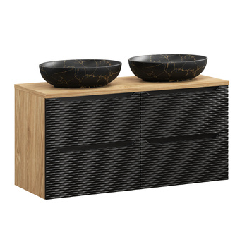 Zestaw meblowy 120cm z blatem i 2 umywalkami nablatowymi Mona Ocean Black – set-ocbl b 120cm (2x60) s mona