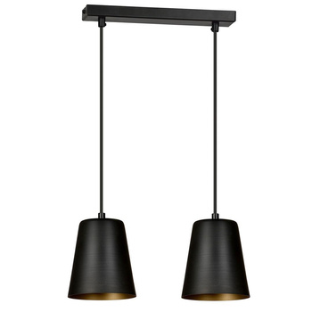 Lampa metalowa czarna środek złoty 2x60W 415/2 MILARGO 2
