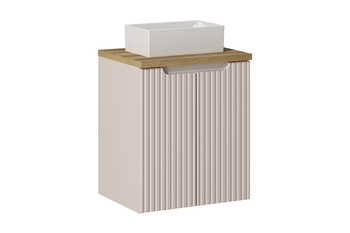 Zestaw meblowy 50cm z blatem i umywalką nablatową Gaja Nova Cashmere – SET-NOC B OAK 50CM D UN GAJA 35 WH