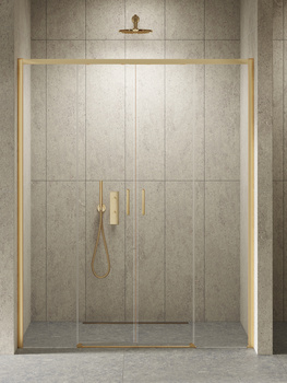 Drzwi wnękowe 130x200 – Złoty, szkło 6 mm (D-0798A) | New Trendy