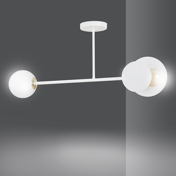 Plafon lampa oryginalna biały klosz złote ozdobienia 60W 40W 613/2 MINERVA 2