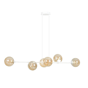 Biała lampa wisząca miodowe klosze 6x40W 879/6 ROSSI 6