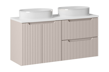 Zestaw meblowy 120cm z blatem i 2 umywalkami nablatowymi Beyond Nova Cashmere – set-noc b white 120cm d/s un beyond 5 wh