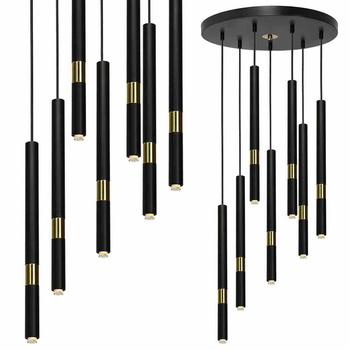 Lampa wisząca MONZA BLACK / GOLD 7xG9 8W