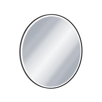 Corido lustro łazienkowe 80 cm okrągłe oświetlenie LED mata grzewcza, czarny mat