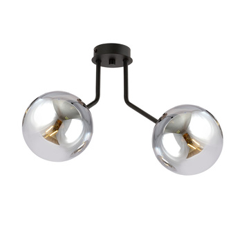 Lampa sufitowa czarna metal/szkło 2-punktowa NOVA 1140/2