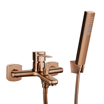 BATERIA WANNOWA GLAMOUR INVENA TREND Z ZESTAWEM NATRYSKOWYM, MIEDŹ