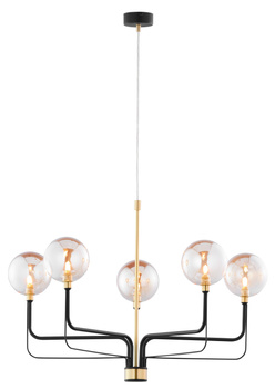 ERIS nowoczesny żyrandol czarny satynowany 5-ramienny klosz 1886