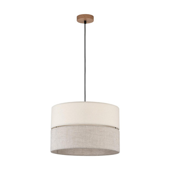 Wisząca beżowa lampa ECO 38cm tkanina/drewno 5772
