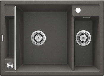 Granitowy Zlewozmywak Design 69x50cm antracyt metalik MAGNETIC ZRM_T503