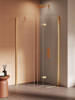 Kabina prysznicowa 100x110x195 – Złoty, szkło 6 mm (K-4271) | New Trendy