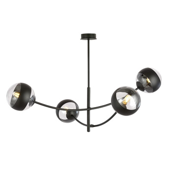 Lampa sufitowa metal/szkło czarna 4-punktowa HUNTER 1101/4