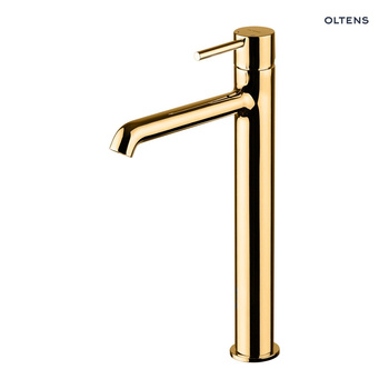 Oltens Molle Slim bateria umywalkowa stojąca wysoka złoty połysk 32403800