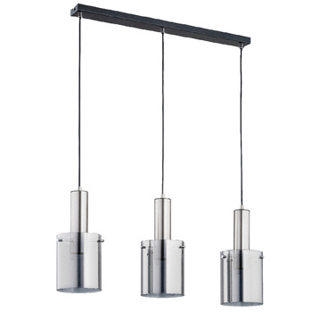 Listwa sufitowa CELIA 62166 z trzema ozdobnymi kloszami SREBRNA